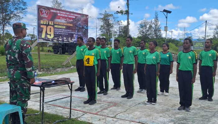 Kodim 1715/Yahukimo Gelar Lomba PBB Antar Sekolah Dalam Rangka HUT TNI Ke-79