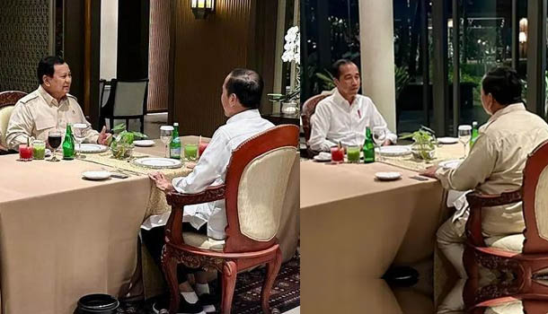 Jokowi Memposting Fotonya Sedang Makan Malam Berdua Prabowo