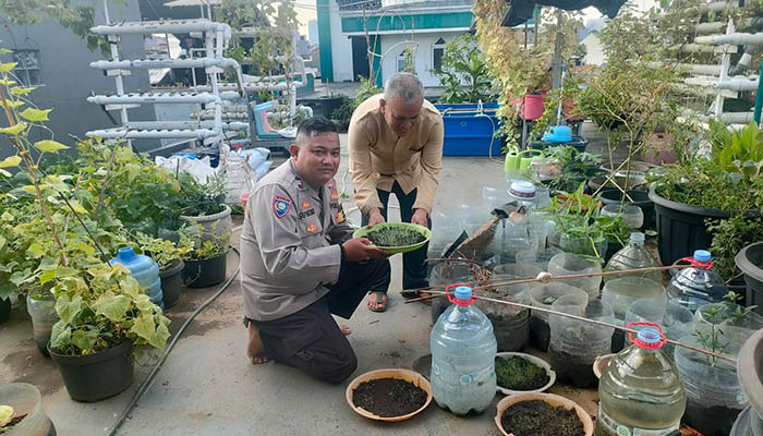 Wujudkan Swasembada Pangan, Bhabinkamtibmas Palmerah Bersama Warga Manfaatkan Lahan Kosong Jadi Lahan Hidroponik
