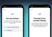 Ilustrasi fitur iOS 26 untuk transfer eSIM ke Android di pengaturan iPhone