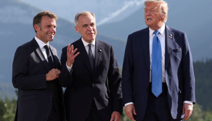 Presiden AS Donald Trump saat menghadiri konferensi pers KTT G7 sebelum kembali ke Washington