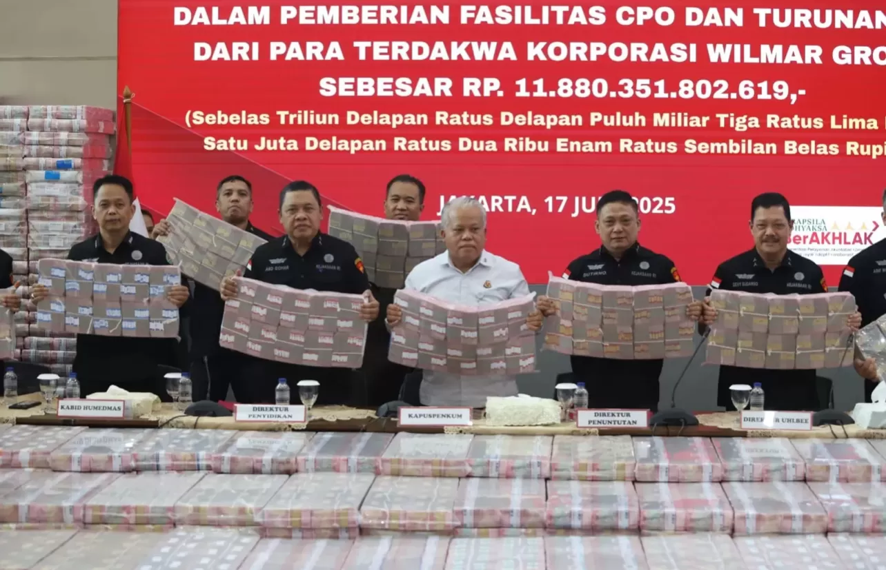 Uang sitaan kasus Wilmar Group dalam korupsi ekspor CPO senilai Rp 11,8 triliun