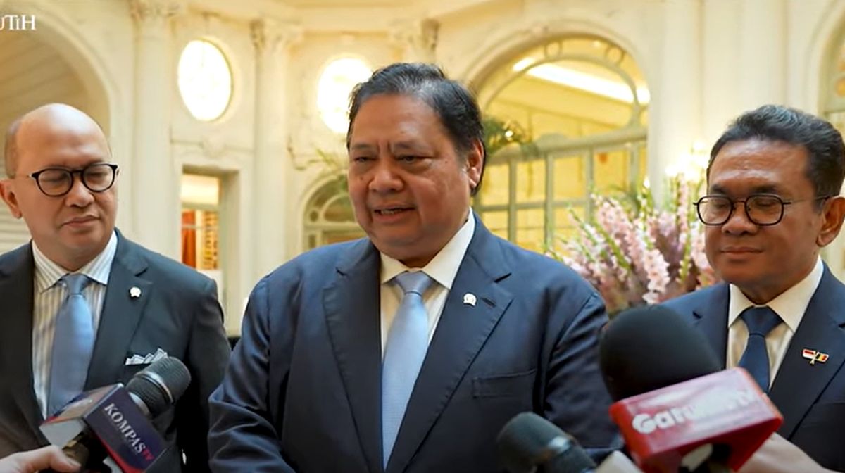 Airlangga Hartarto Beri Keterangan Pers Di Brussels Soal Penundaan Tarif Impor As