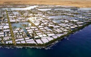 Ilustrasi Proyek Kota Futuristik The Line Arab Saudi Yang Kini Dikaji Ulang