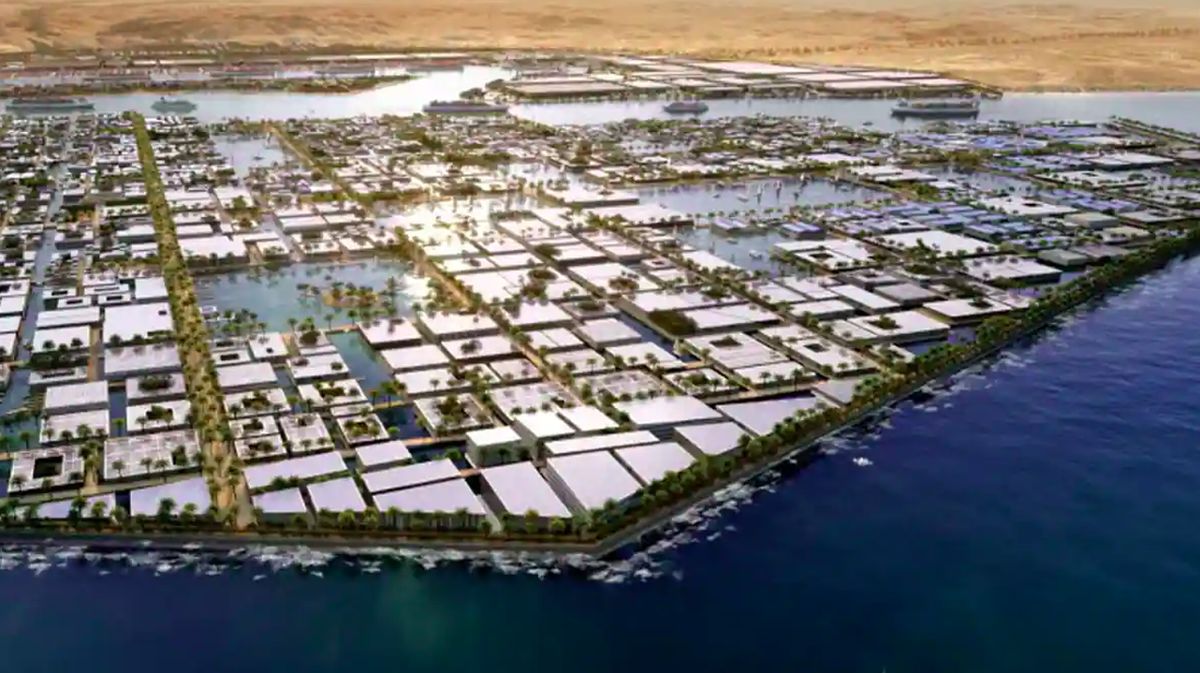 Ilustrasi Proyek Kota Futuristik The Line Arab Saudi Yang Kini Dikaji Ulang
