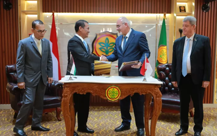 Menteri Pertanian Indonesia Dan Palestina Menandatangani Kerja Sama Bantuan Pangan Dan Investasi Pertanian