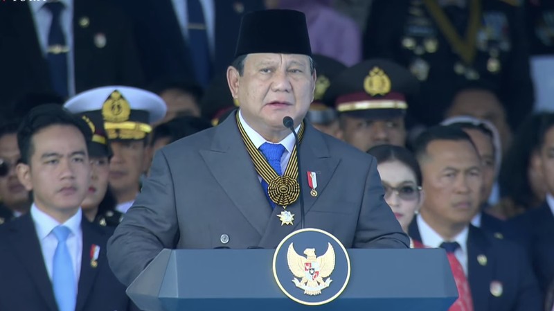 Presiden Prabowo Subianto Pidato Dalam Upacara Hut Bhayangkara Ke 79 Di Monas