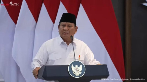 Presiden Prabowo Subianto Saat Beri Pernyataan Soal Transfer Data Wni Ke As
