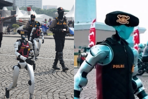 Robot Humanoid Dan Robot Dog Tampil Di Gladi Hut Bhayangkara Ke 79 Polri Di Monas