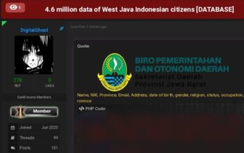 Tampilan Forum Darkweb Yang Klaim Bocorkan Data 4,6 Juta Warga