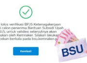 Tangkapan Layar Situs Resmi Kemnaker Tempat Pengecekan Status Penerima Bsu 2025