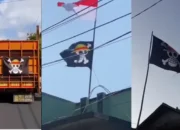 Bendera Bajak Laut One Piece Dikibarkan Di Belakang Truk Menjelang Hut Ri
